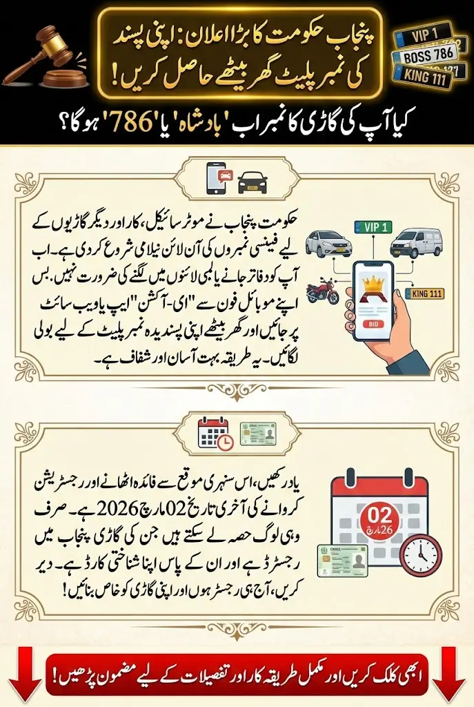 Punjab Government Launches Online Registration For Fancy Vehicle Number Auction 2026 - Complete Guide Inside